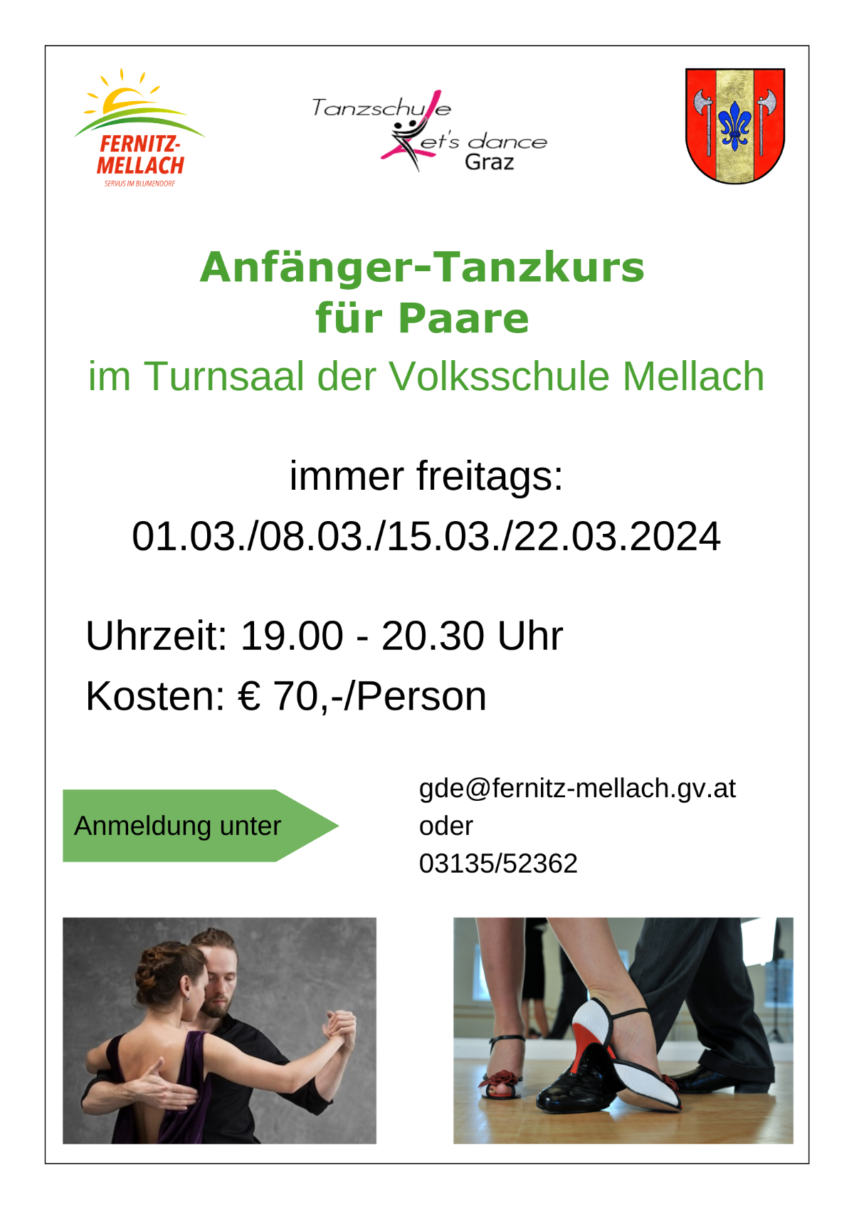Tanzkurs Für Paare In Der Nähe Anfänger-Tanzkurs für Paare | Gemeinde Fernitz-Mellach