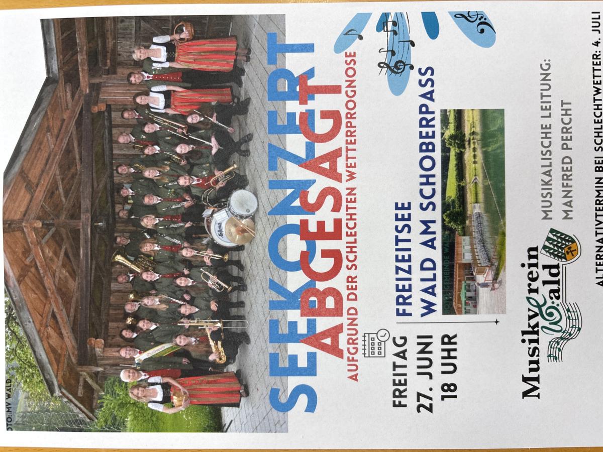 Seekonzert abgesagt