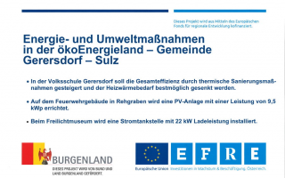 Energie- und Umweltmaßnahmen in der ökoEnergieland-Gemeinde Gerersdorf-Sulz