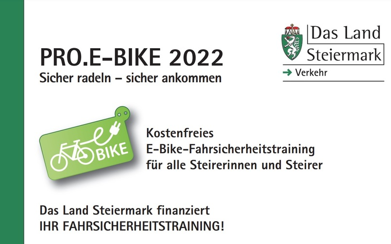 Kostenfreies E-Bike-Fahrsicherheitstraining für alle Steirerinnen und Steirer