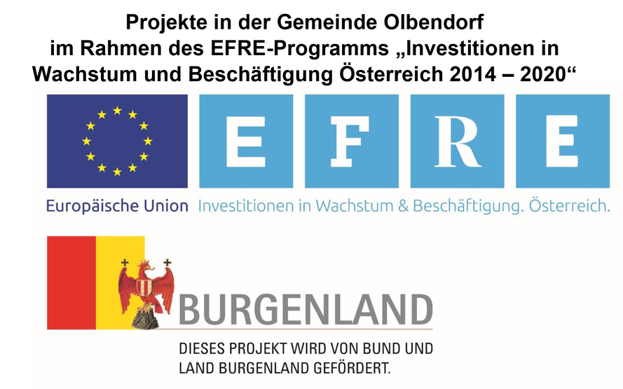 Projekte in der Gemeinde Olbendorf im Rahmen des EFRE-Programms „Investitionen in Wachstum und Beschäftigung Österreich 2014-2020“