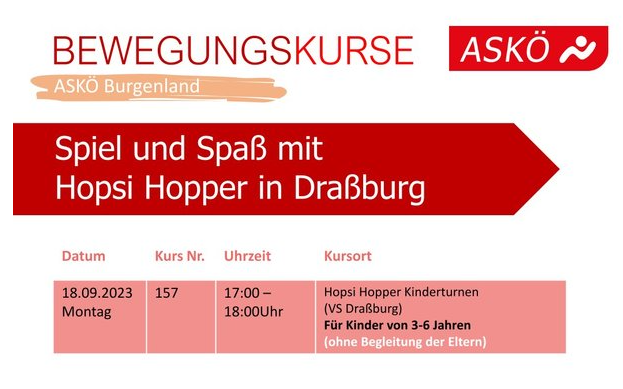 Spiel und Spaß mit Hopsi Hopper in der Volksschule Draßburg