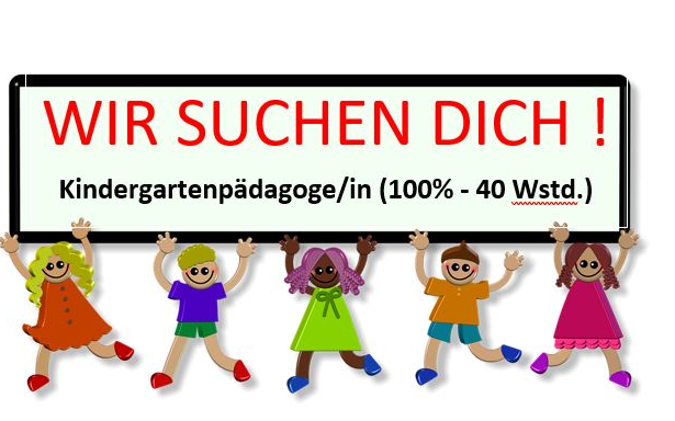 Stellenausschreibung 1 Kindergartenpädagoge/in (100 % - 40 WStd.)