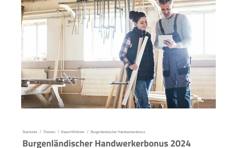 Burgenländischer Handwerkerbonus 2024