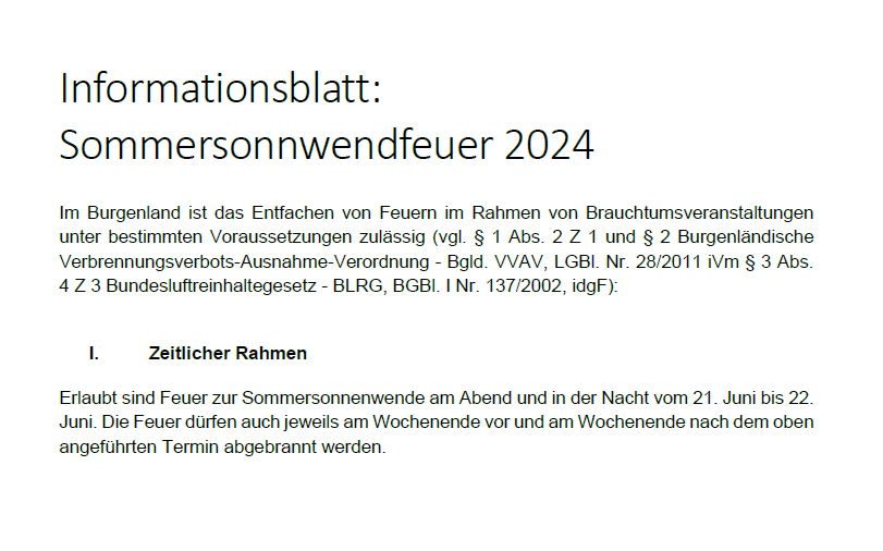 Sommersonnwendfeuer 2024 - Informationsblatt