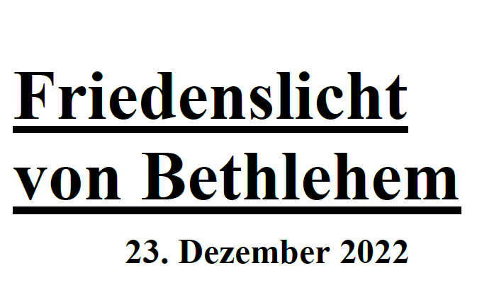 Friedenslicht von Bethlehem