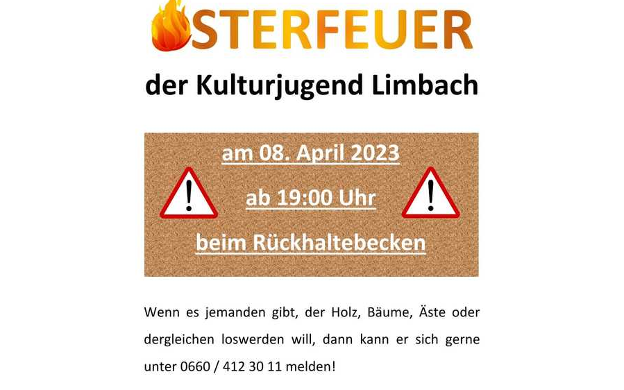 08.04.2023 Osterfeuer der Kulturjugend Limbach, Rückhaltebecken Limbach