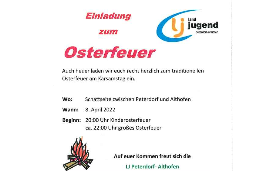 Osterfeuer der LJ Peterdorf/Althofen