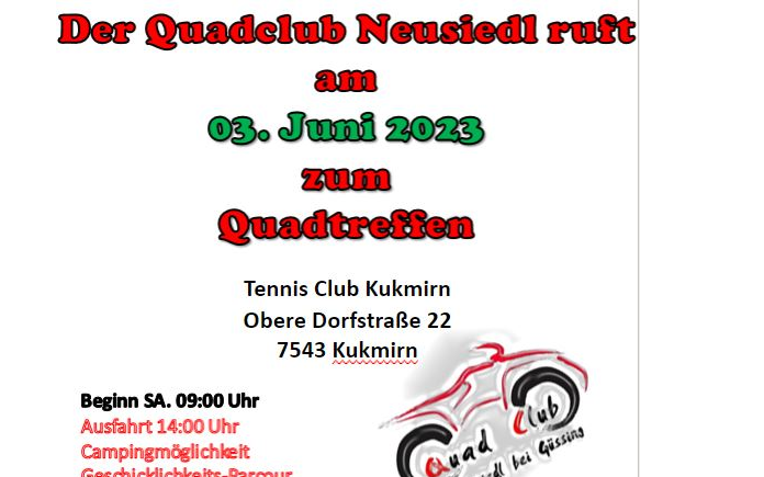 03.06.2023 Quadtreffen 2023, Tennisplatz Kukmirn