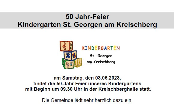 50 Jahr-Feier Kindergarten St. Georgen am Kreischberg