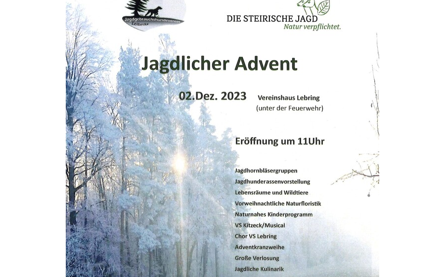 02.12.2023 Jagdlicher Advent, Vereinshaus Lebring