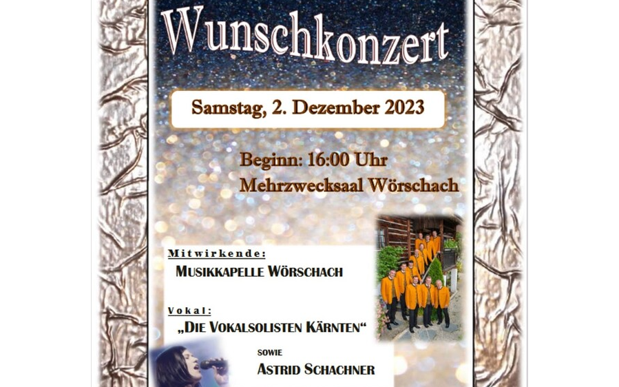 02.12.2023 Wunschkonzert des Musikvereins Wörschach 2023, Mehrzwecksaal Wörschach