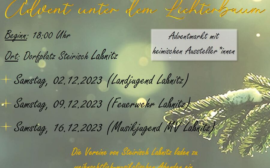 02.12.2023 Advent unter dem Lichterbaum, Dorfplatz Steir. Laßnitz