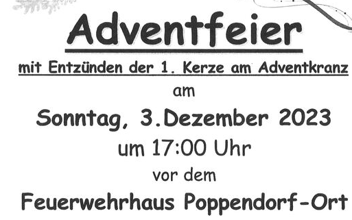 Adventfeier des Verschönerungsverein Poppendorf i.B.