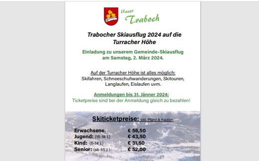 02.03.2024 Trabocher Skiausflug 2024 - NOCH FREIE PLÄTZE VERFÜGBAR!!!, Turracher Höhe
