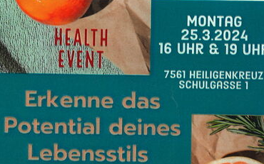 25.03.2024 Health Event - Thema: Omega 3 und Zellgesundheit, im Bildungszentrum Heiligenkreuz i.L.