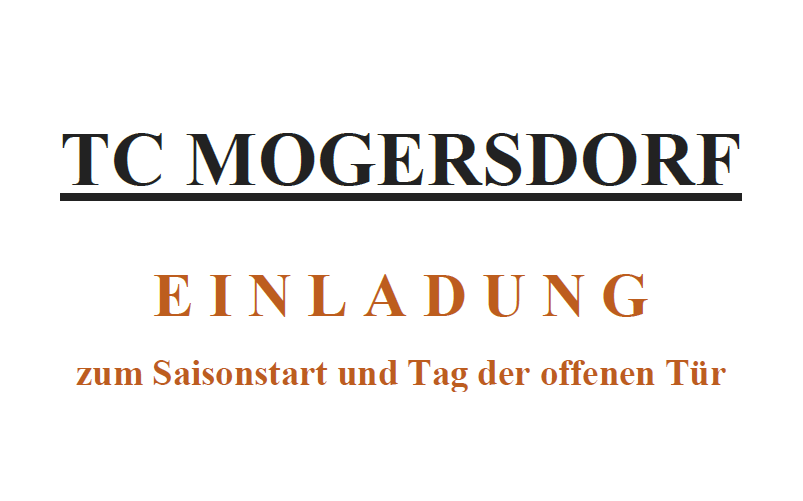 Einladung zum Saisonstart - Tennisclub Mogersdorf