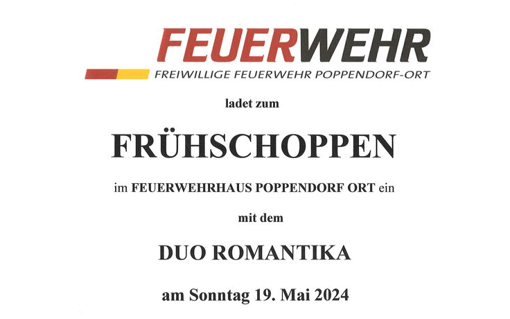 19.05.2024 Frühschoppen der FF Poppendorf-Ort, im FF-Haus Poppendorf-Ort